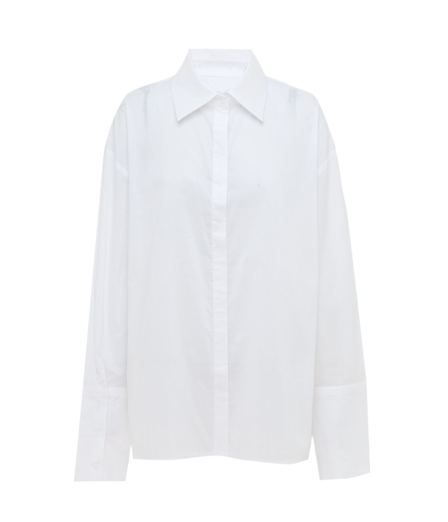 Clothing Solaqua | Amelie Silk Blend Shirt In Ivory