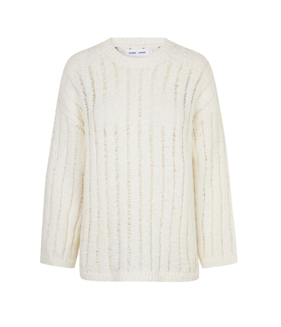 Clothing Samsoe Samsoe | Julia Crew Neck Knit In Pristine