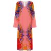 Clothing Borgo De Nor | Phoenix Silk Crepe V-Neck Midi Dress In Sun Goddess