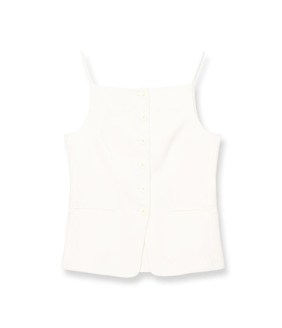 Clothing Staud | Una Square Neck Top In Ecru