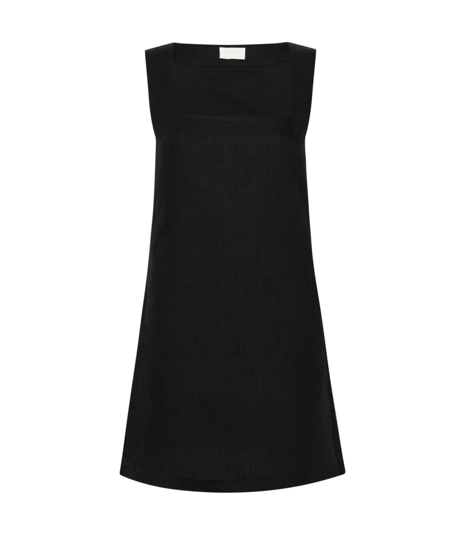 Clothing Posse | Alice Linen Mini Dress In Black