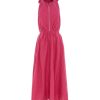 Clothing Joslin | Chloe Linen Midi Dress In Pink