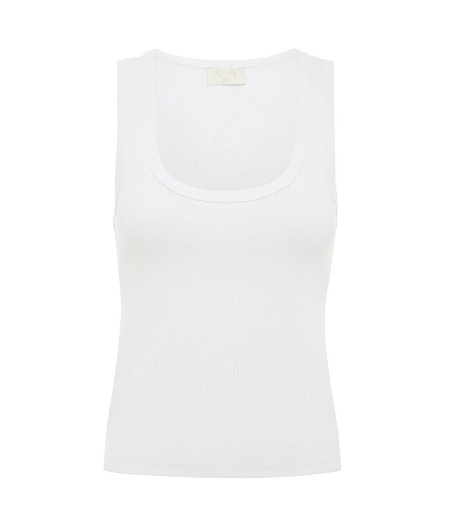 Clothing Posse | Lewis Low Neckline Singlet In White