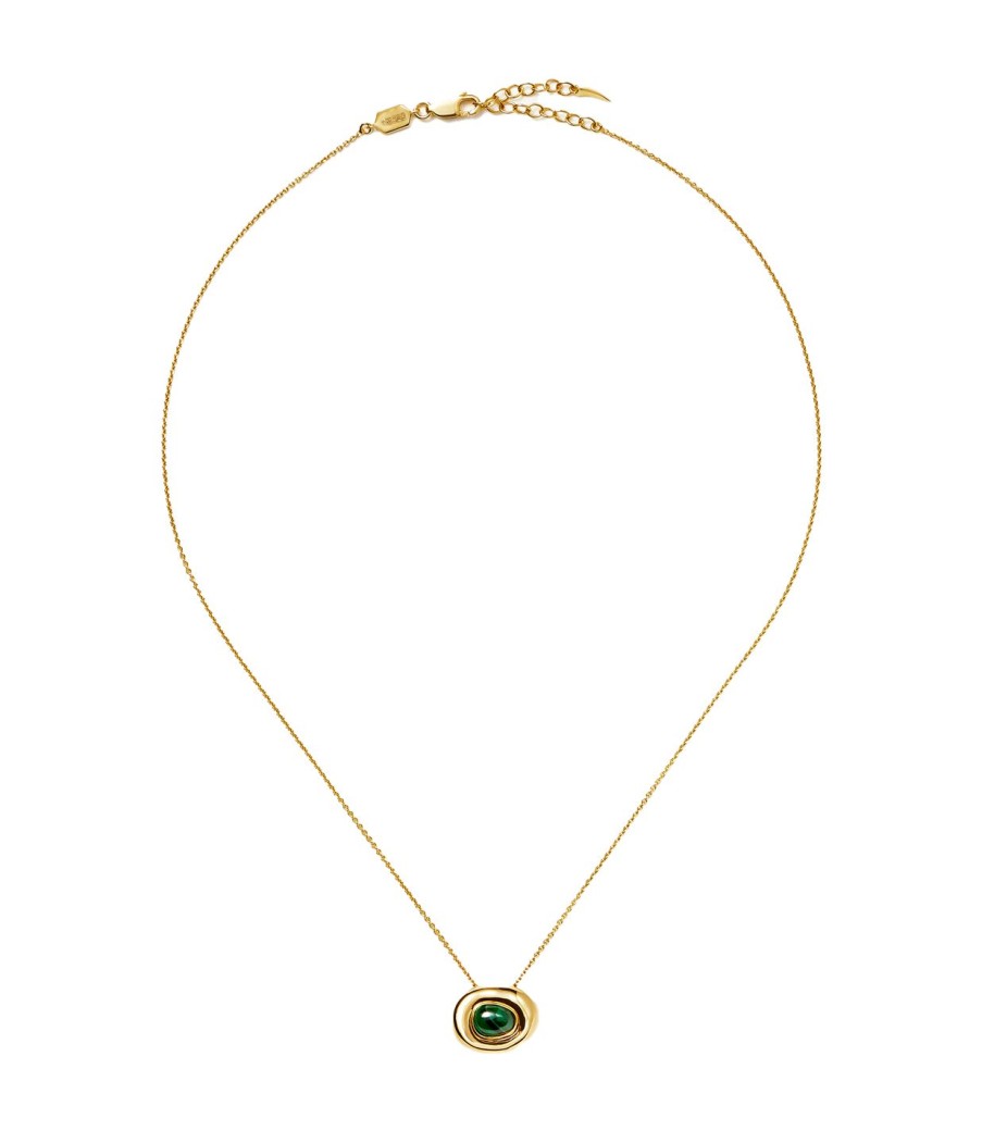 Accessories Missoma | Doughnut Gemstone Pendant Necklace In Gold And Malachite