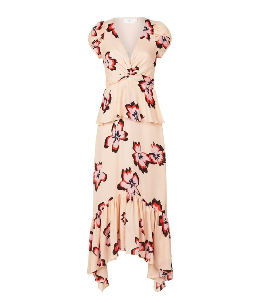 Clothing ALC | Zadie Dress In Blush With Pink Flower