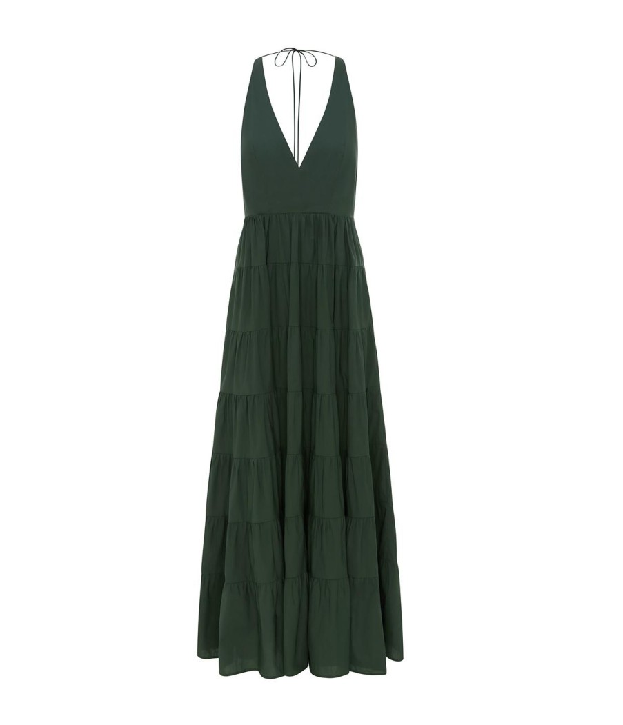 Clothing Bird and Knoll | Ryan Tiered Maxi Dress In Forest Green