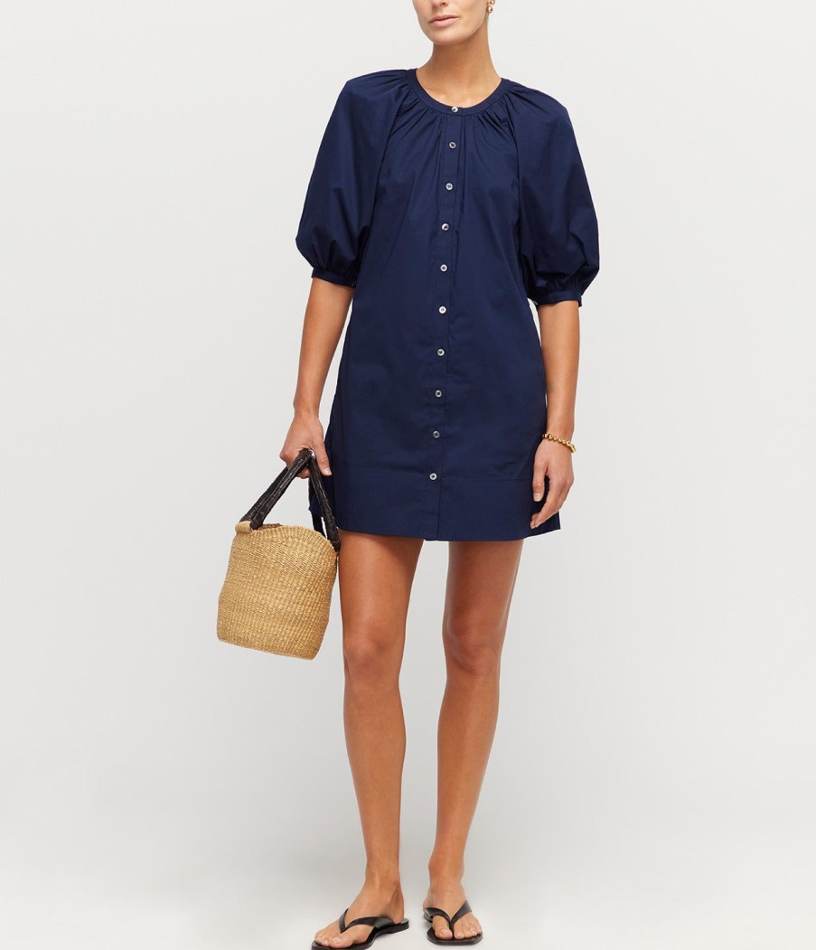 Clothing Staud | Mini Vincent Shirtdress In Navy