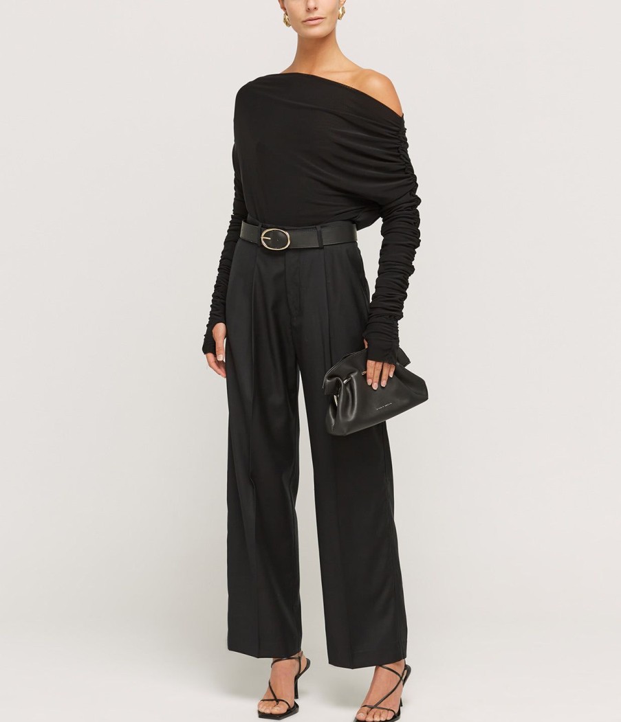 Clothing Beare Park | Relaxed Pleat Trouser In Black