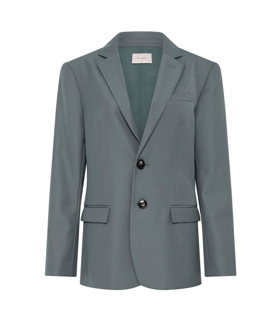 Clothing St Agni | Carter Wool Blend Blazer In Slate