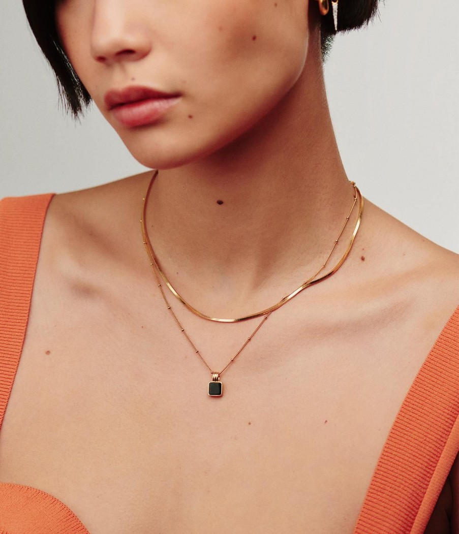 Accessories Missoma | Lucy Williams X Missoma Square Snake Chain Necklace In Gold