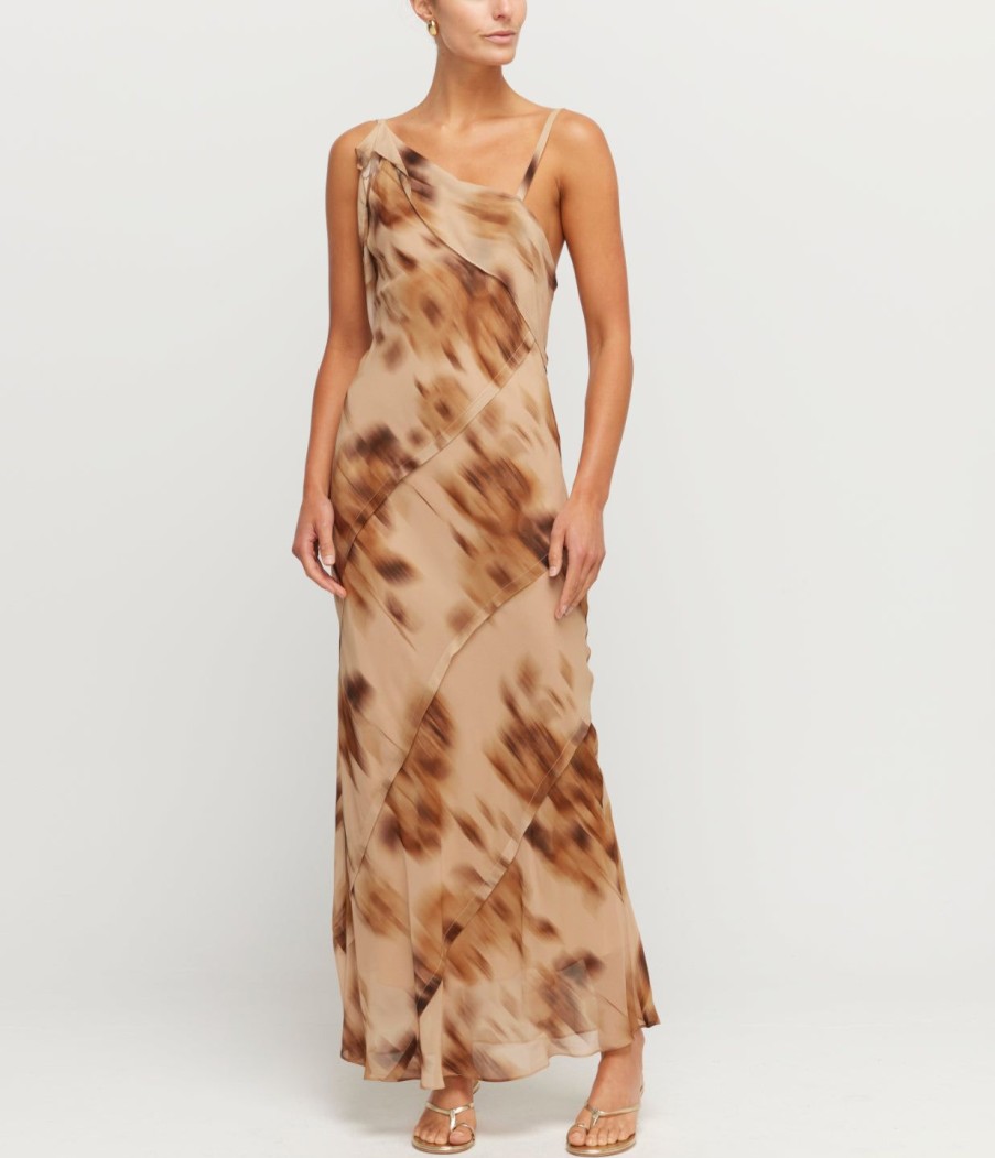 Clothing Lee Mathews | Lori Slip Dress In Hazelnut