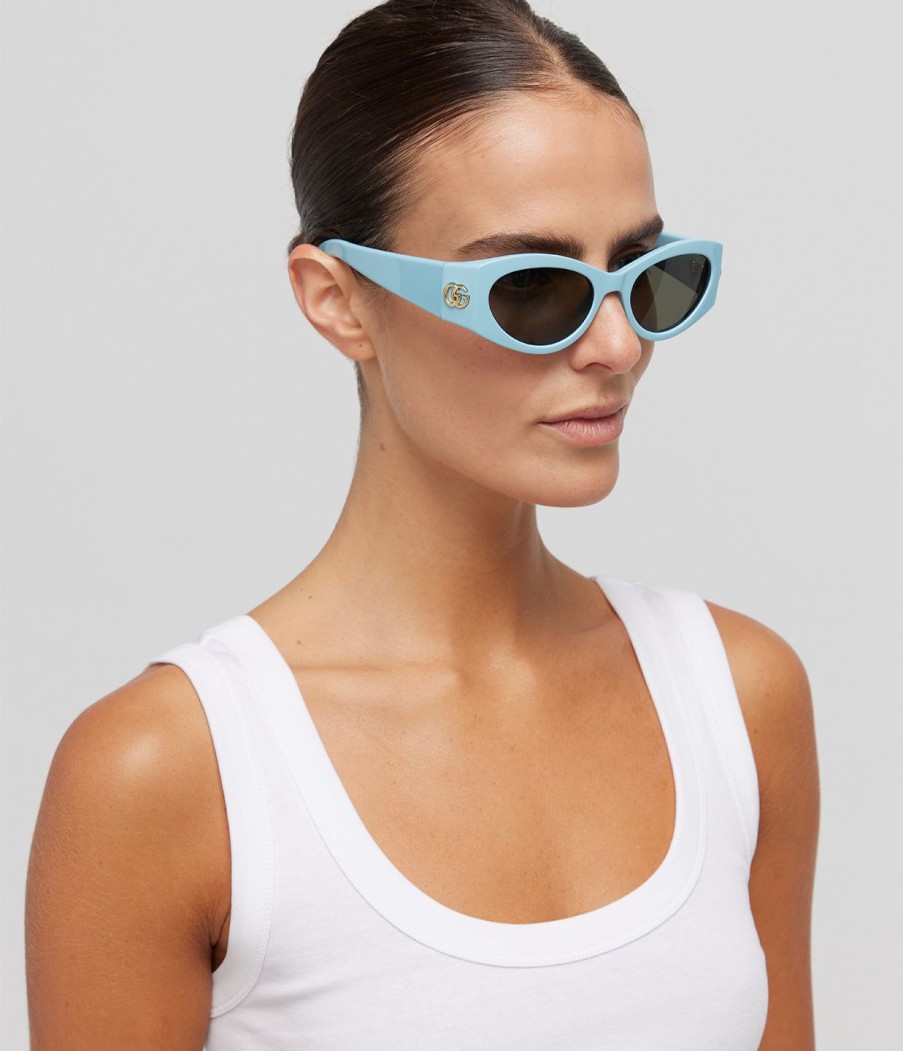 Accessories Gucci | Acetate Cat-Eye Sunglasses In Light Blue