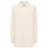 Clothing LIDO | Oversized Long Sleeve Linen And Cotton Shirt In Ivory