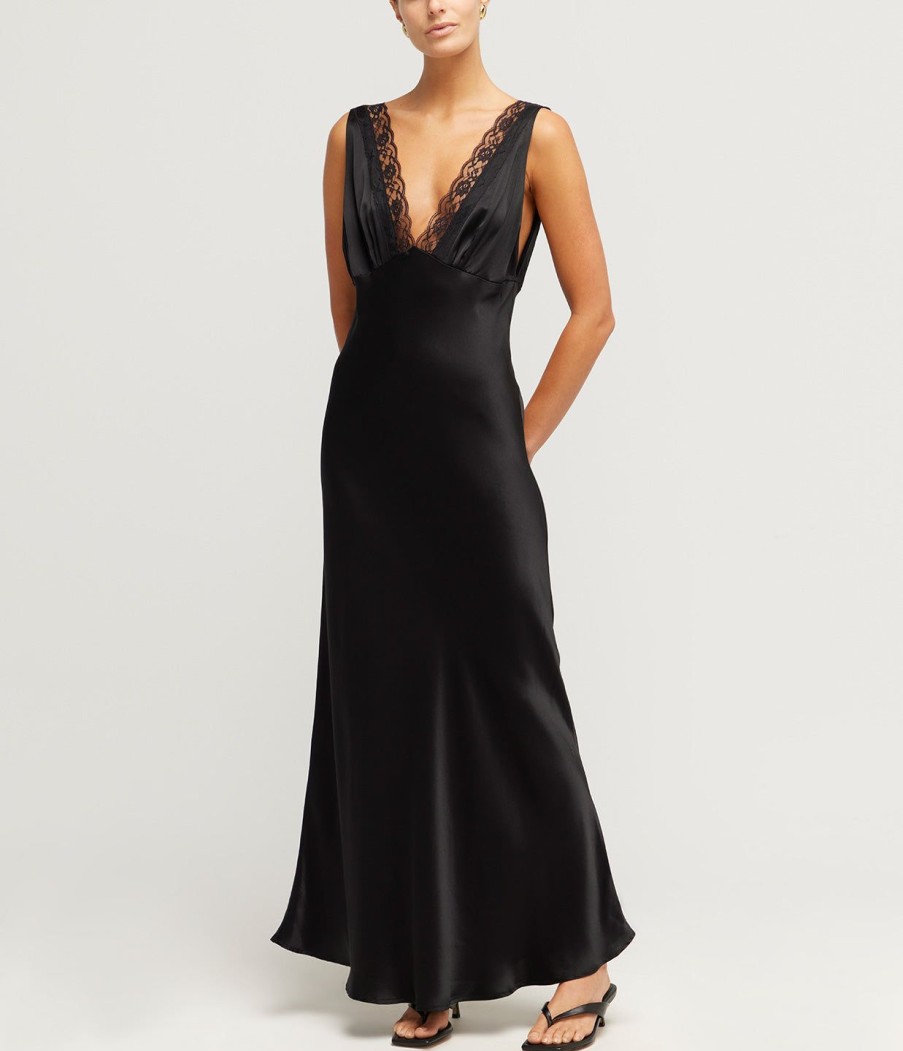 Clothing Maison Essentiele | Vintage Maxi Gown In Black