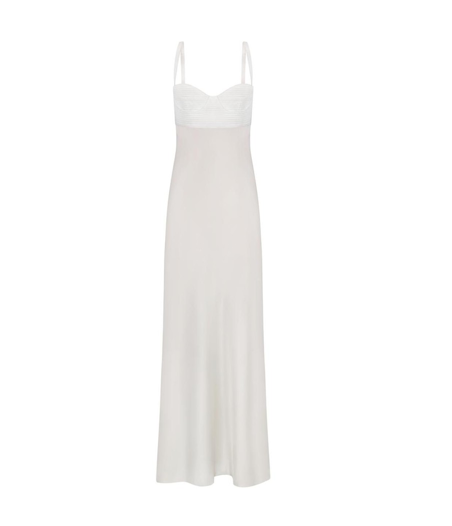 Clothing Anna October | Frances Contrast Maxi Dress In Ivory