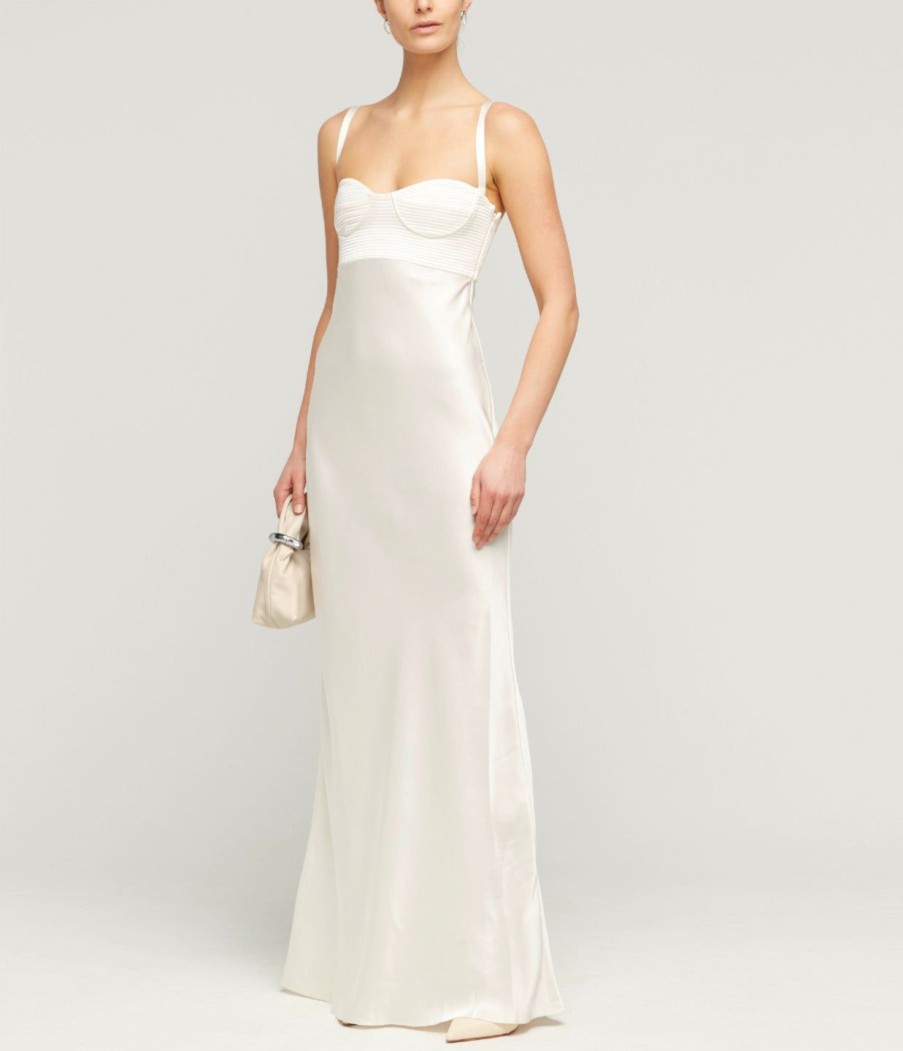 Clothing Anna October | Frances Contrast Maxi Dress In Ivory