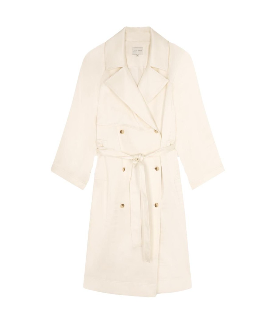 Clothing Loulou Studio | Lonna Long Trench Coat In Ivory