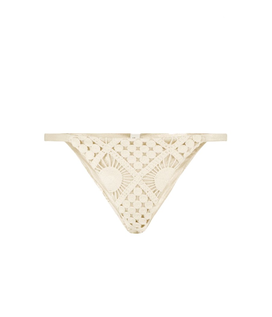 Clothing Sara Cristina | Sun Triangle Bikini Bottom In Natural Lace