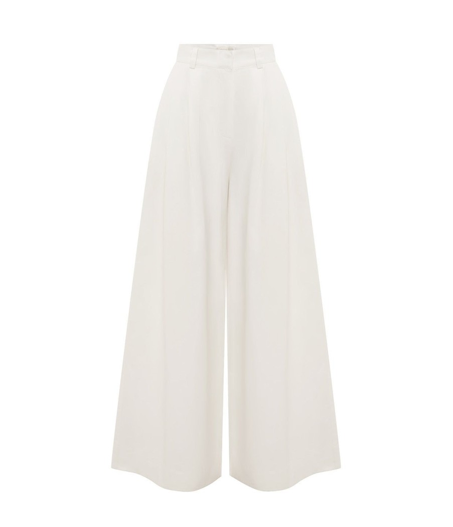 Clothing Posse | Wesley Wide Leg Trouser In Vintage White