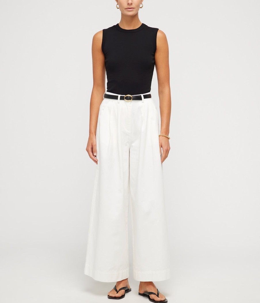 Clothing Posse | Wesley Wide Leg Trouser In Vintage White