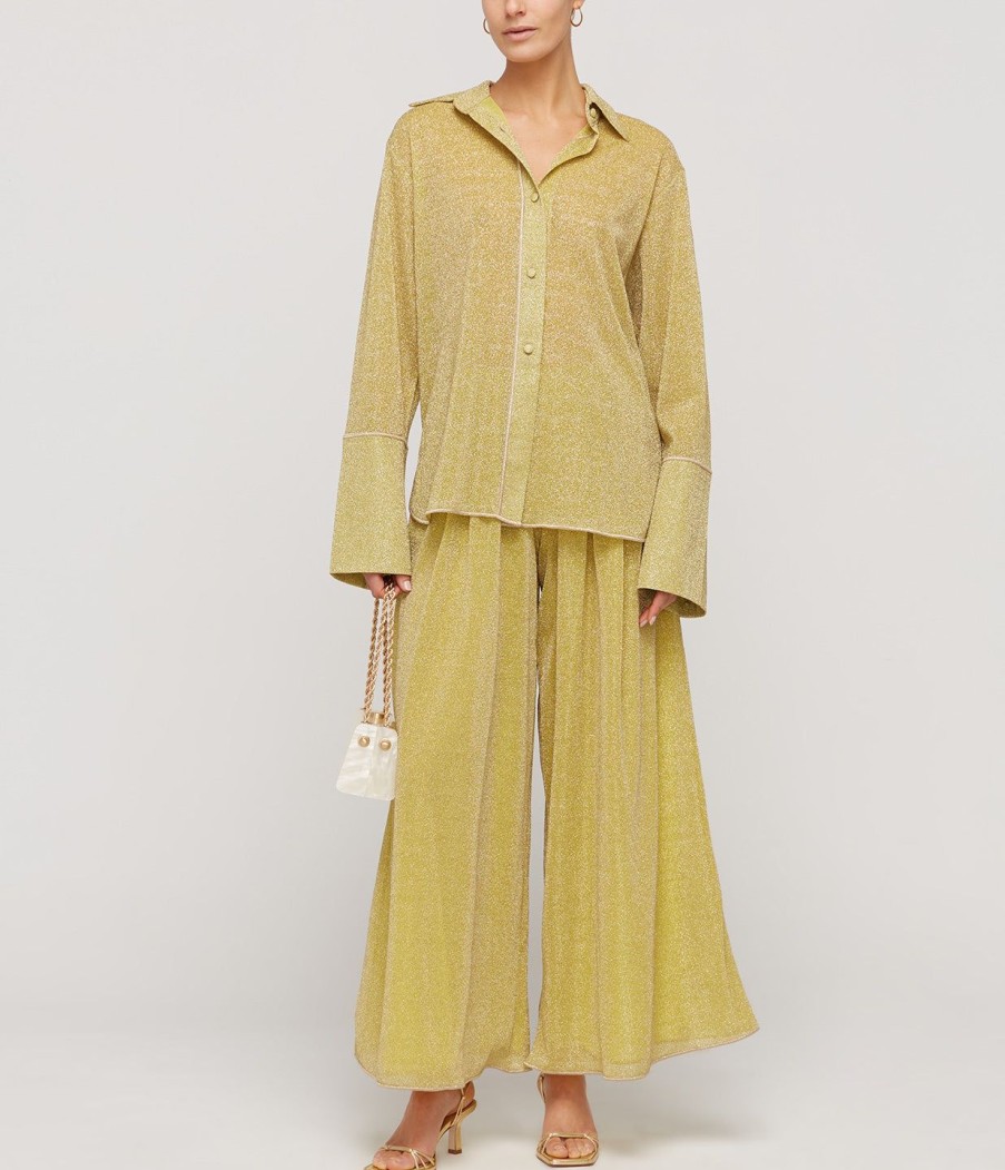 Clothing Oseree | Lumiere Long Sleeve Shirt In Citron