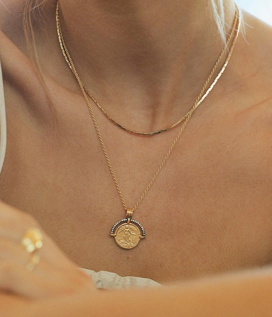 Accessories Missoma | Lucy Williams X Missoma Fortuna Arc Coin Pendant Necklace In Gold And