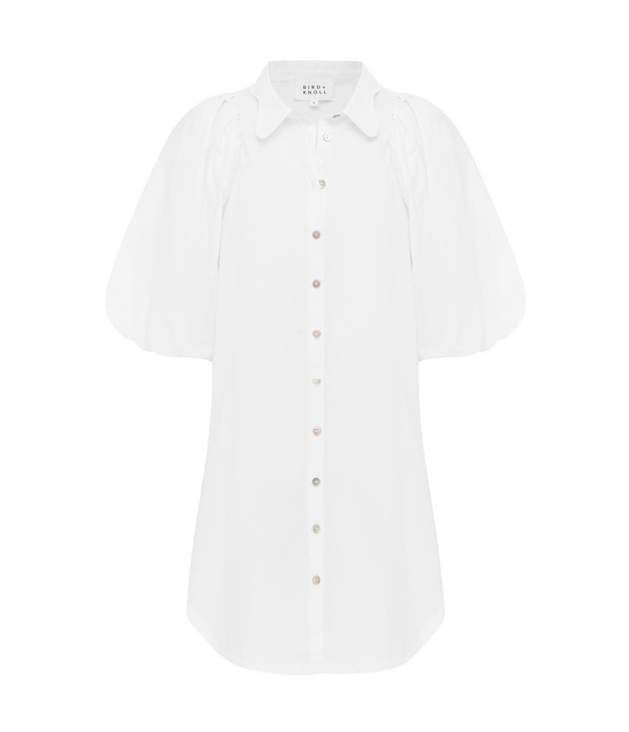 Clothing Bird and Knoll | Maude Puff Sleeve Mini Dress In White