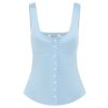 Clothing Maison Essentiele | Button Down Vest In Powder Blue