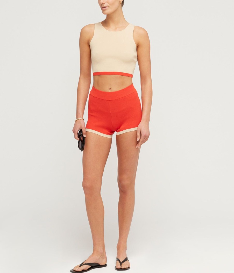 Clothing Zulu & Zephyr | Contrast Knit Short In Chilli