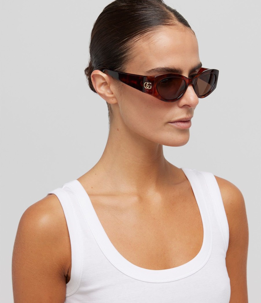 Accessories Gucci | Acetate Cat-Eye Sunglasses In Tortoiseshell