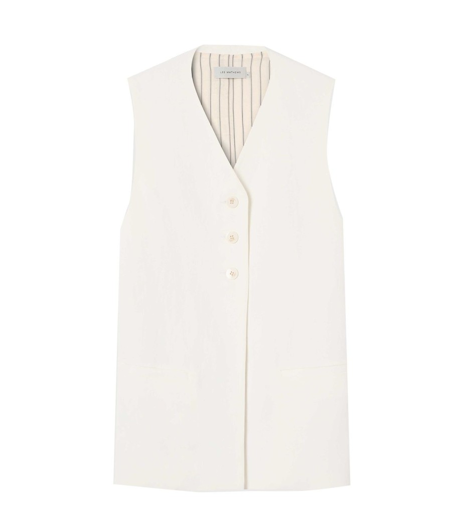 Clothing Lee Mathews | Jasper Vest In Natural White