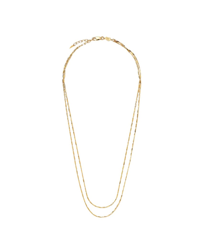 Accessories Missoma | Savi Vintage Link Double Chain Necklace In Gold