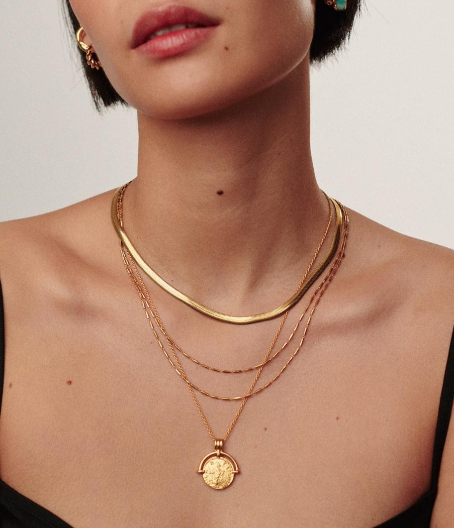 Accessories Missoma | Savi Vintage Link Double Chain Necklace In Gold