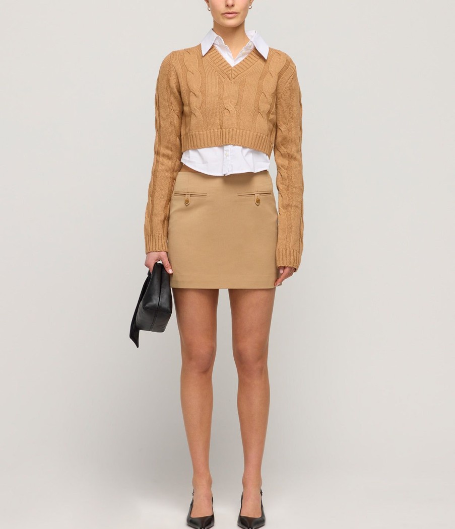 Clothing Staud | Annette Mini Skirt In Camel