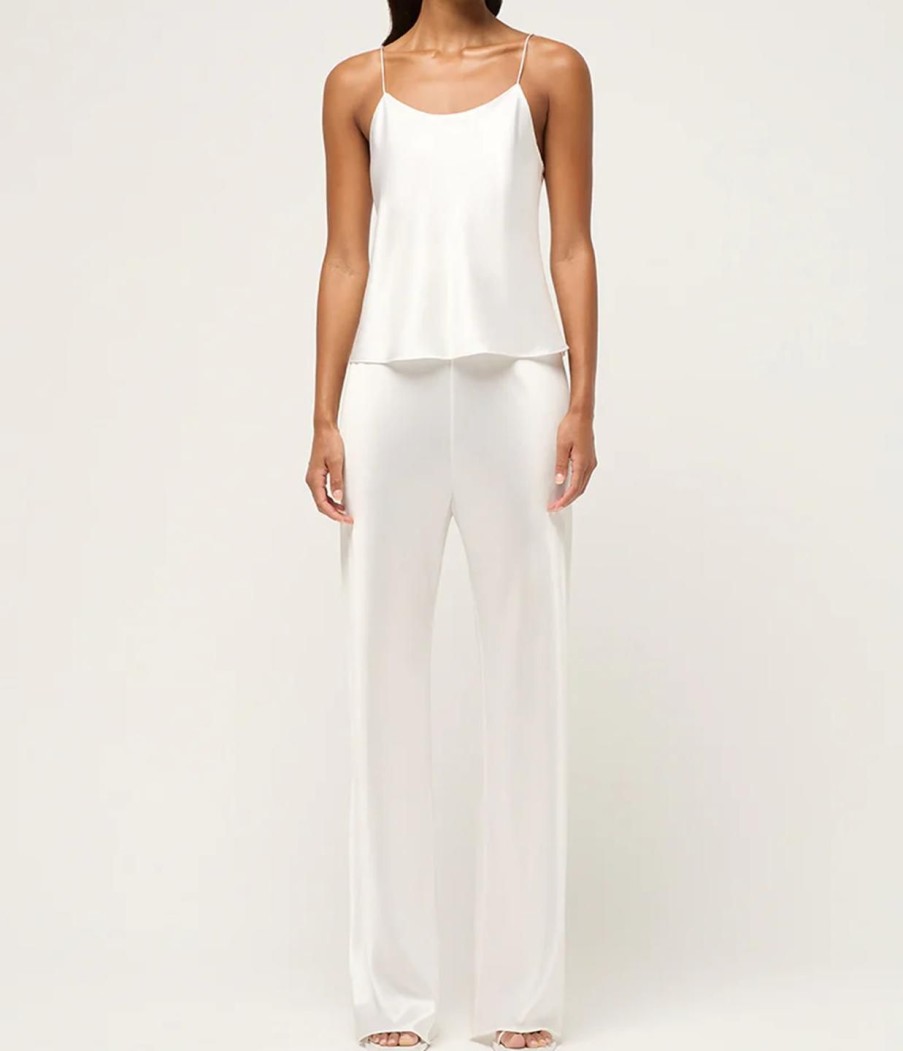 Clothing Michael Lo Sordo | Bias Silk Satin Pant In White