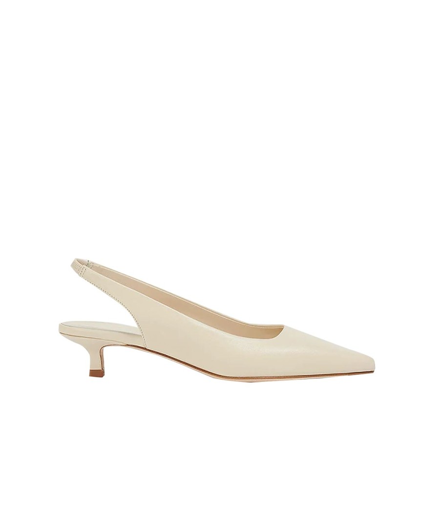 Shoes Aeyde | Valerie Nappa Leather Heel In Creamy