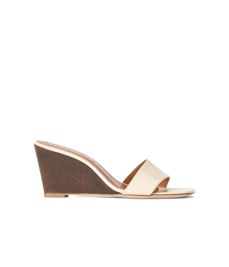 Shoes Staud | Billie Wedge In Cream And Wood