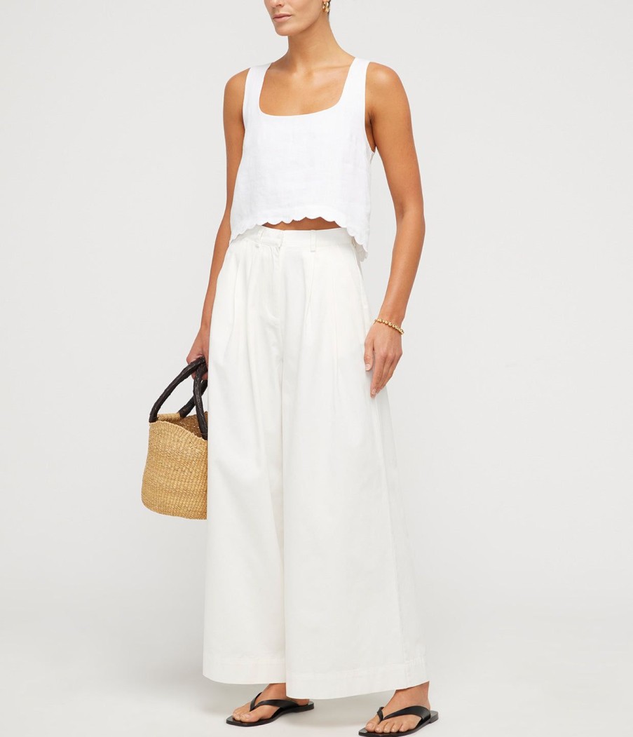 Clothing Posse | Zayla Linen Top In Ivory