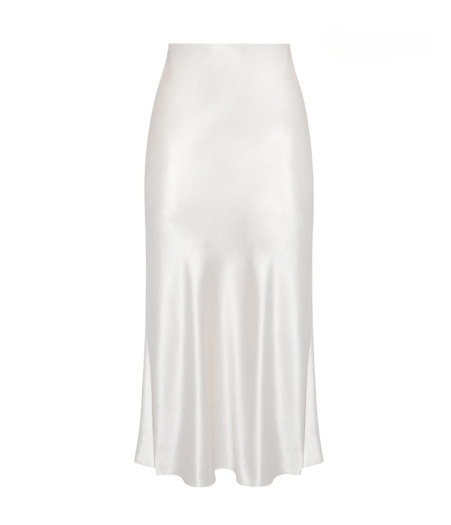 Clothing Refine | Lydia Silk Slip Skirt In Ivory