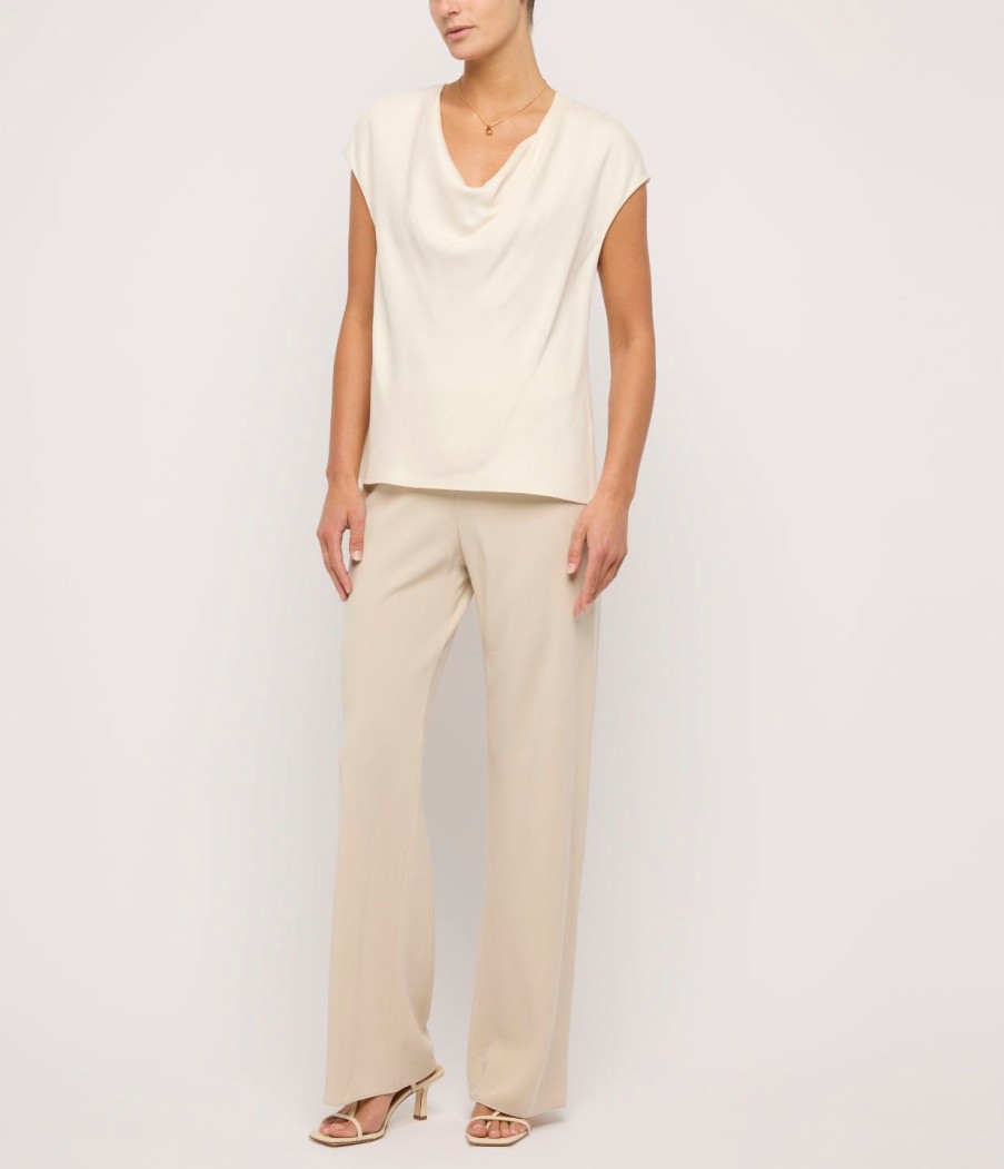 Clothing Vince | High Waisted Crepe Bias Pant In Shell