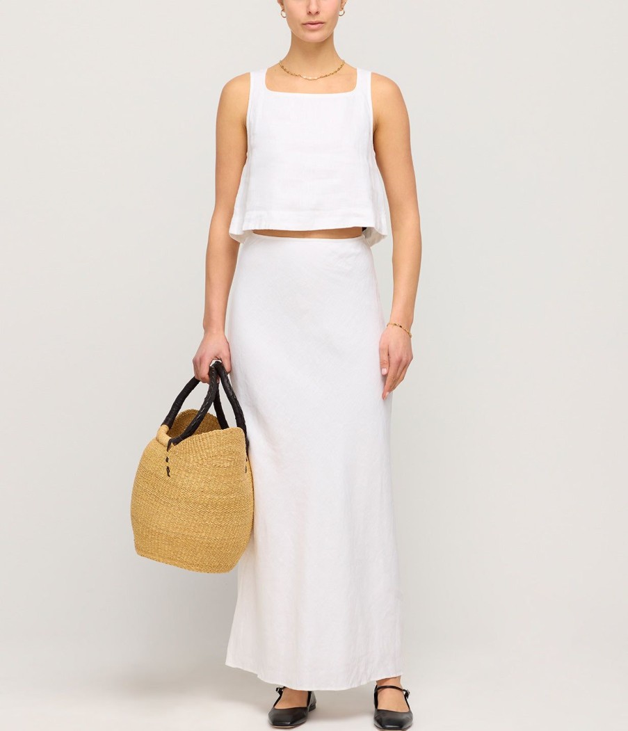 Clothing Posse | Aurora Linen Skirt In Ivory