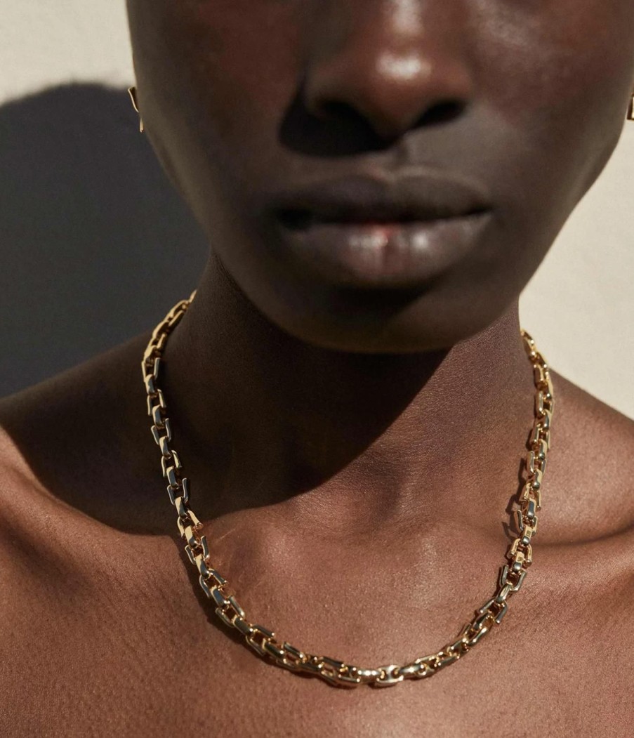 Accessories Rylan | Thin Link Necklace In Gold