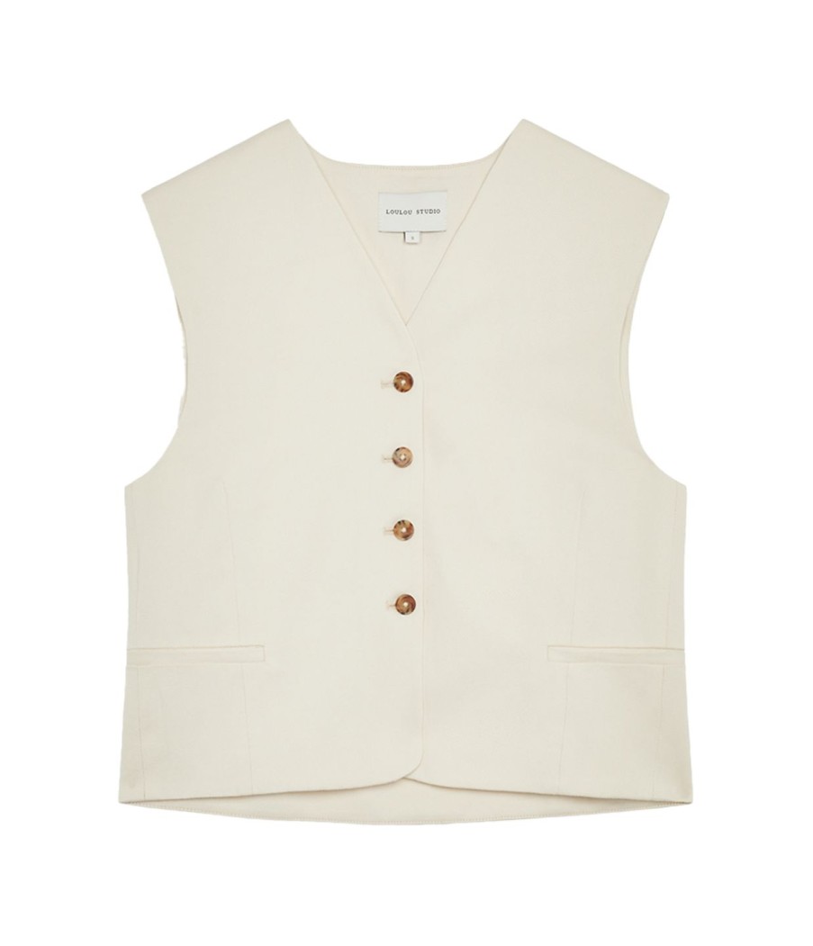 Clothing Loulou Studio | Iba Vest In Ivory Frost