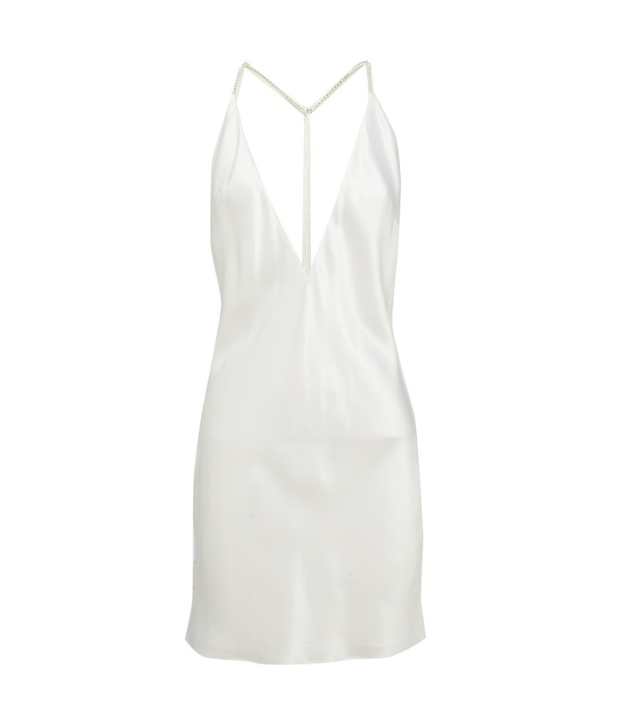 Clothing Michael Lo Sordo | Deep V-Neckline Mini Dress In White