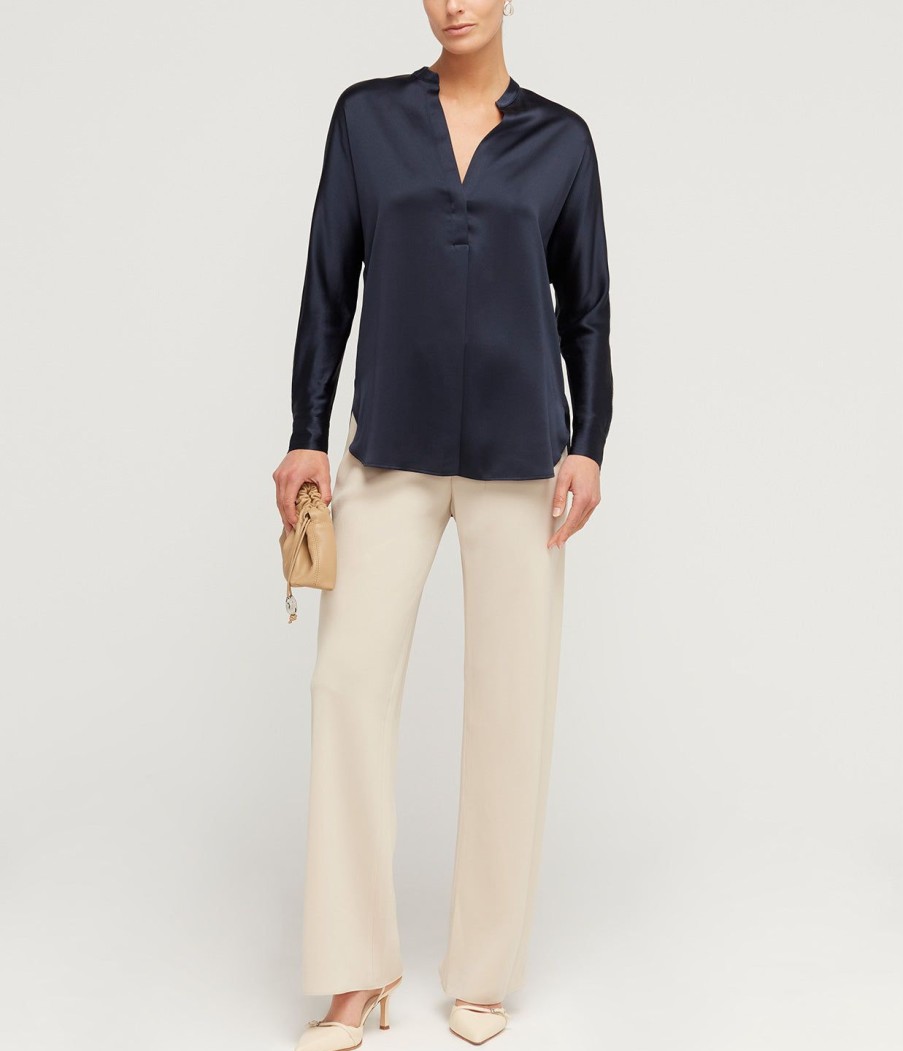 Clothing Vince | Band Collar Blouse In Coastal