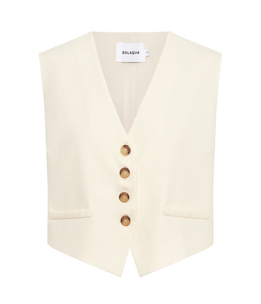 Clothing Solaqua | Manon Waistcoat In Ivory