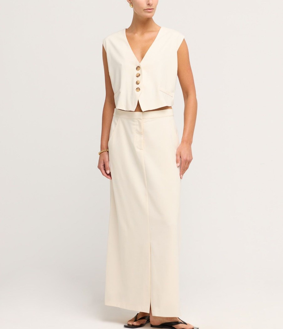 Clothing Solaqua | Manon Waistcoat In Ivory