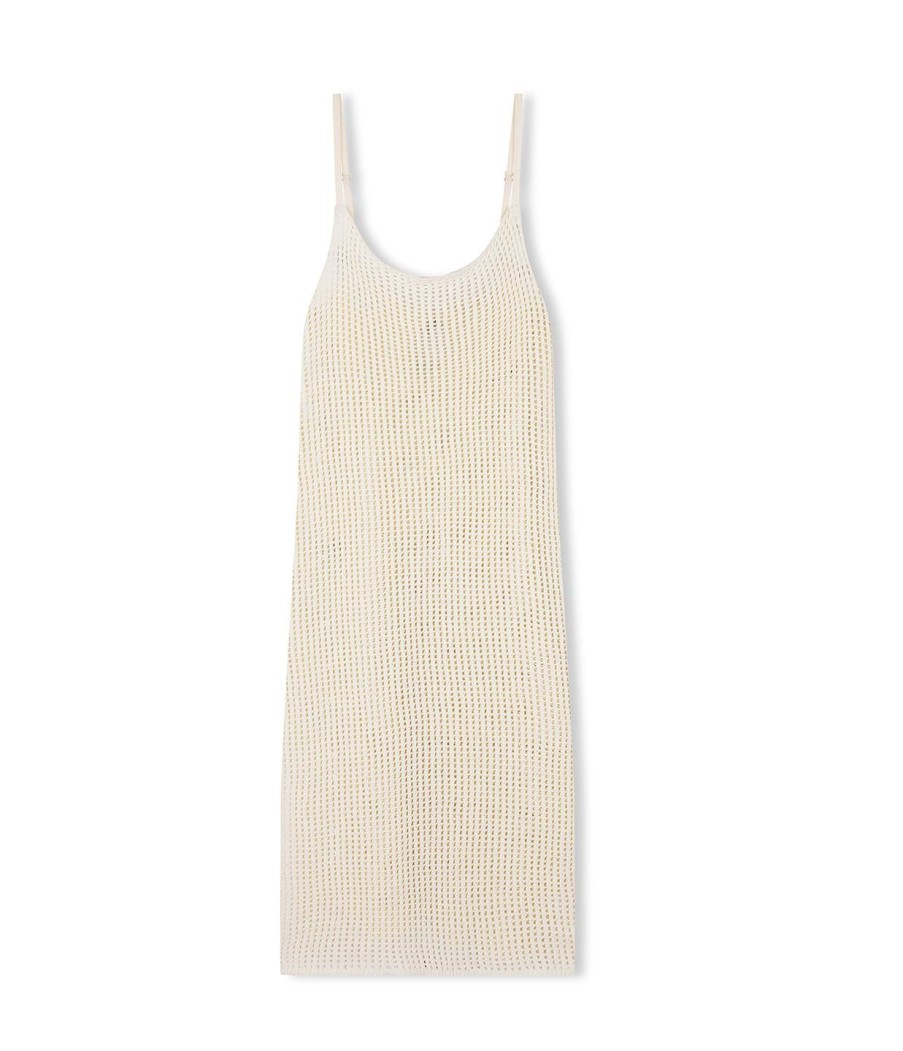 Clothing Zulu & Zephyr | Crochet Scoop Neck Dress In Milk