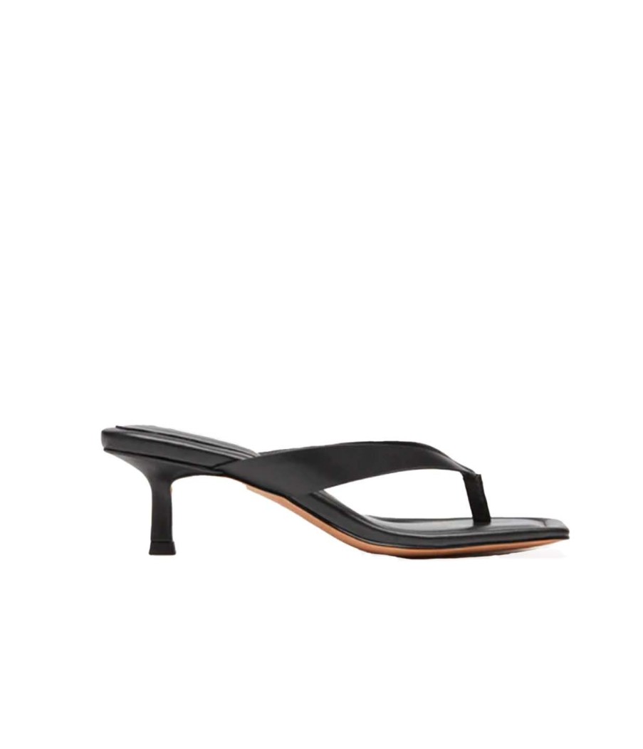 Shoes Nelson Made | Ida Heeled Thong In Black