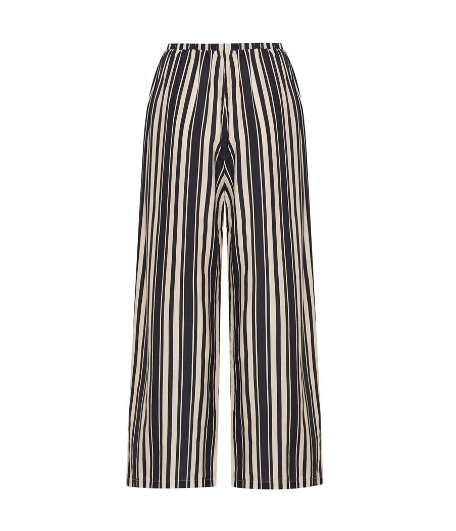 Clothing Solaqua | Giulia Silk Blend Pant In Cinque Stripe